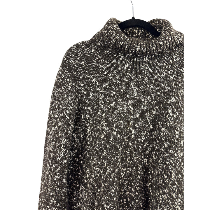 Women’s Chico’s 2XL Wool Brown & White Knit Turtleneck Sweater