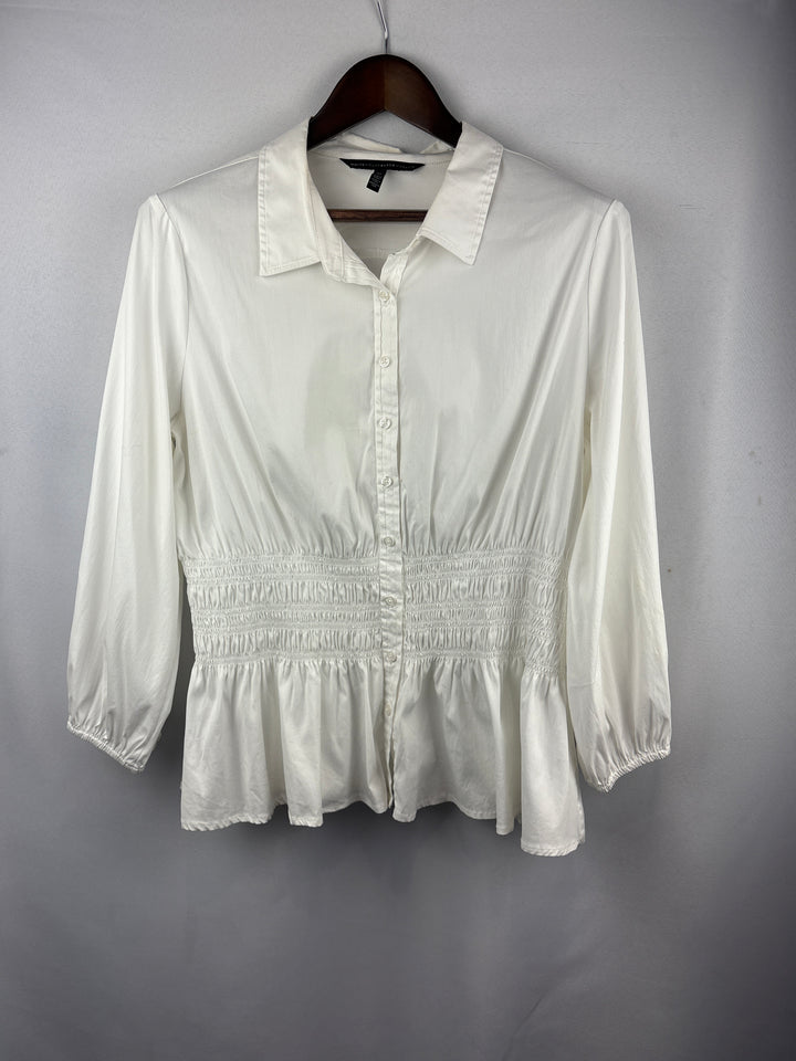 Women’s White House Black Market XL White Buttoned Blouse