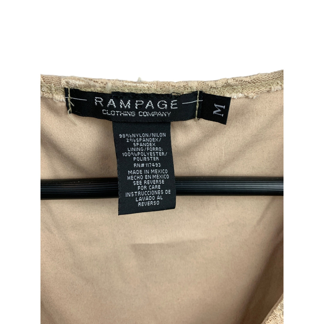 Rampage Womens Beige Lace Sleeveless Top M