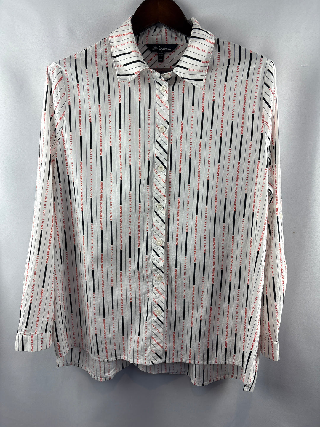 Women’s Ulla Popken Size 16/18 White Graphic Button Up