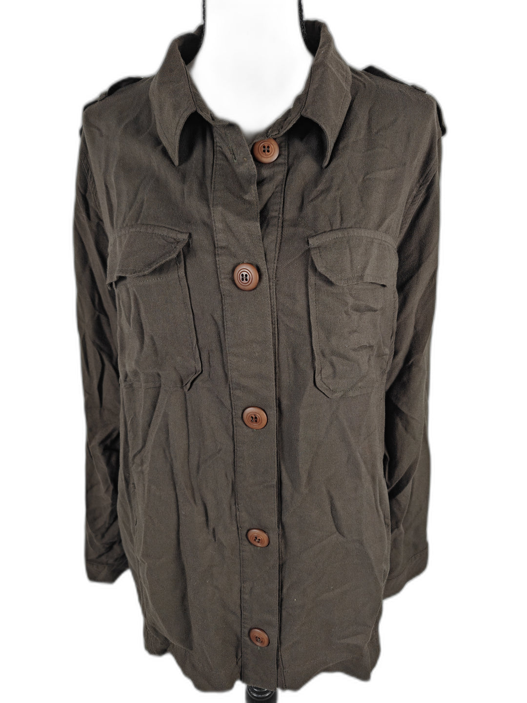 Women’s Harlowe &amp; Graham Utility Shirt Jacket Brown Size M