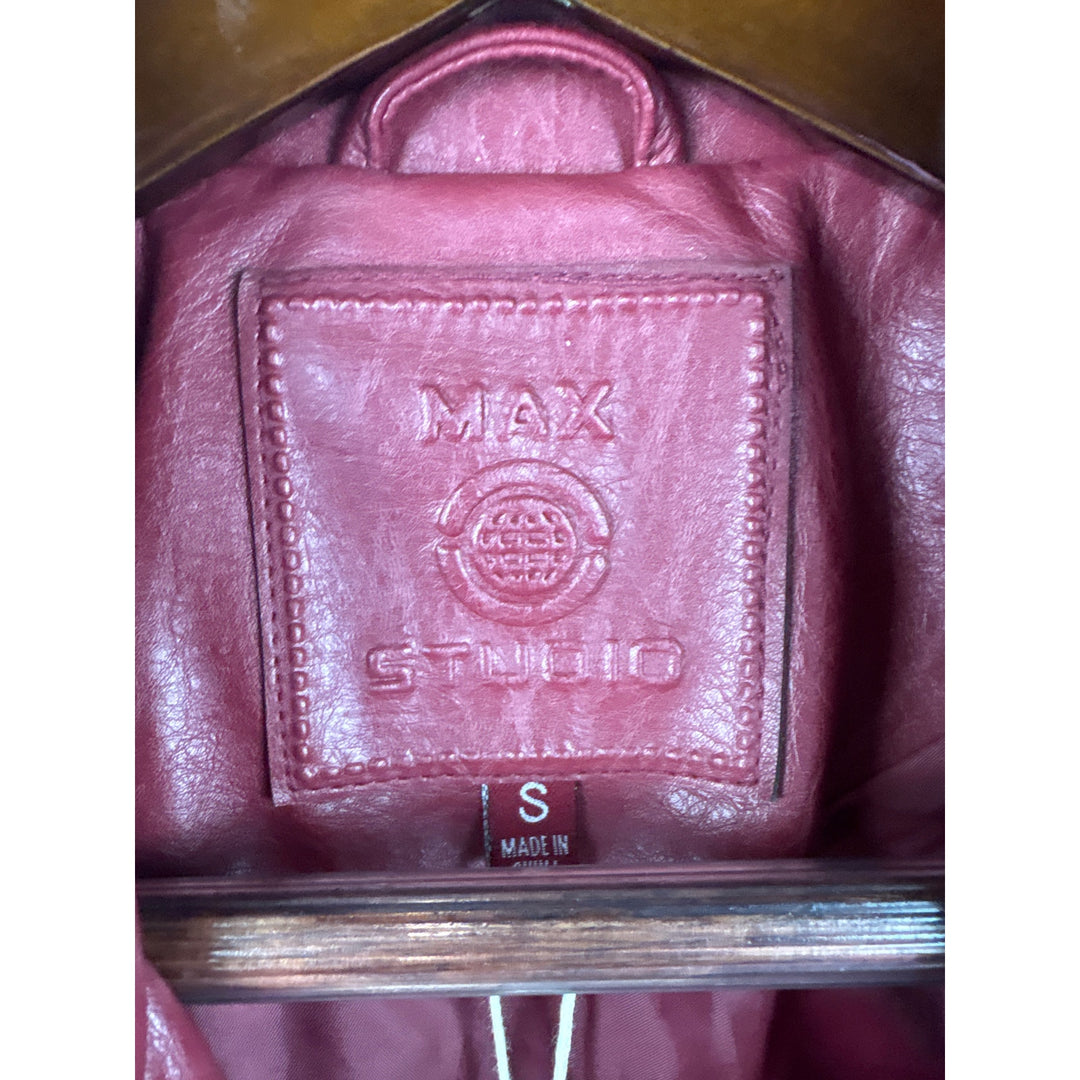 Women’s Max Studio Small Brick Red Faux Leather Jacket