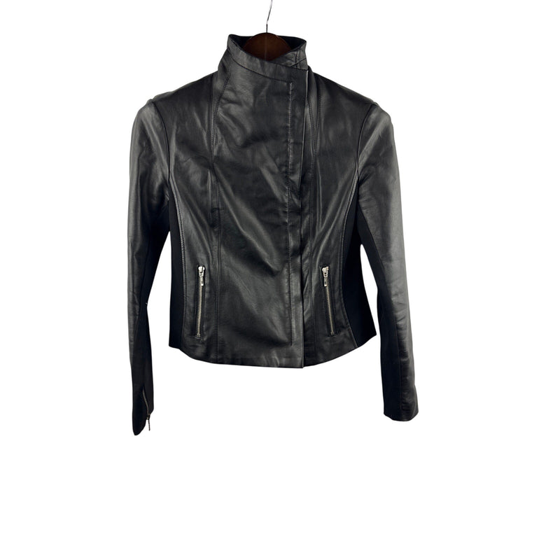 Women’s I.N.C International Concepts Medium Black Leather Motor Style Jacket