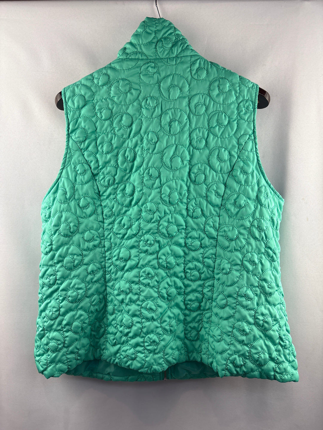 Women’s CJ Banks Size 2X Teal Swirl Embroidered Puffer Vest