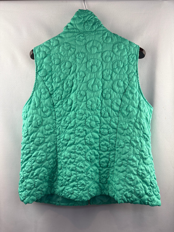 Women’s CJ Banks Size 2X Teal Swirl Embroidered Puffer Vest