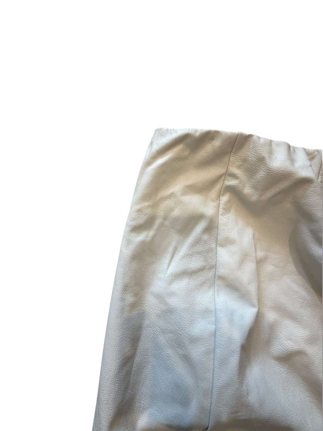 Naked Wardrobe White Faux Leather Maxi Skirt Size M NWT High Slit Pleather