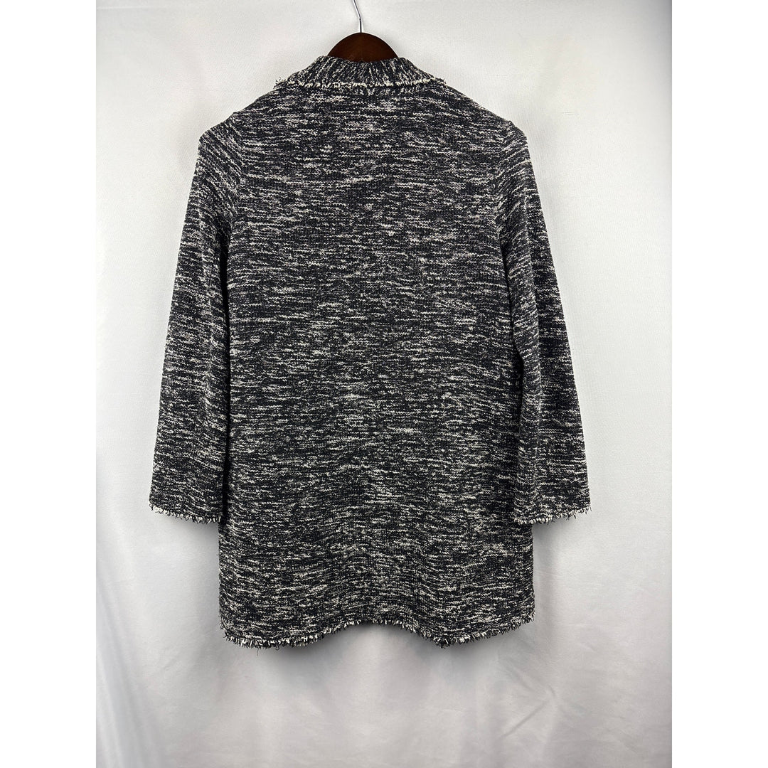 Women’s Max Studio Small Black & White Tweed Long Blazer