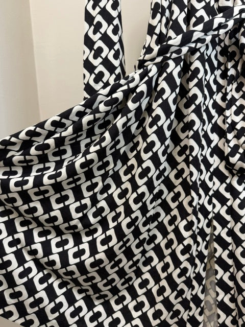 Diane von Furstenberg DVF Silk Geometric Wrap Dress Sz14