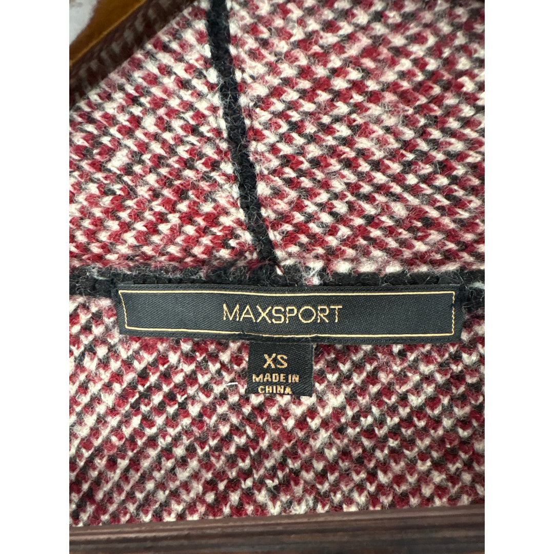 Women’s MaxSport XS Black, Red, & Cream Floral Knit Cardigan