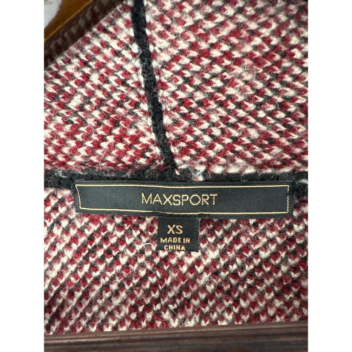 Women’s MaxSport XS Black, Red, & Cream Floral Knit Cardigan