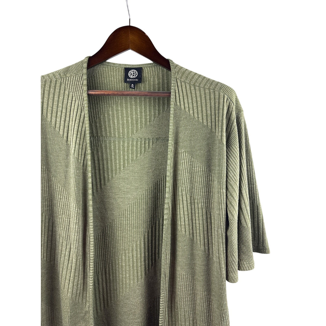 Women’s Bobeau Medium Olive Green Short Sleeve Sweater