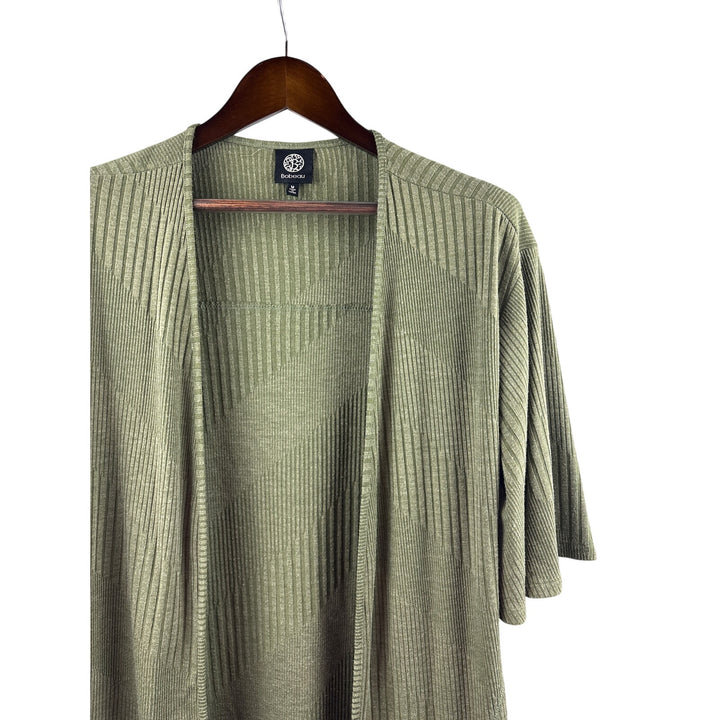 Women’s Bobeau Medium Olive Green Short Sleeve Sweater