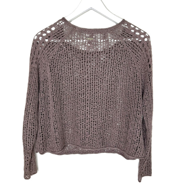 Women's Billabong Mauve Open Knit Cropped Sweater, Size Small