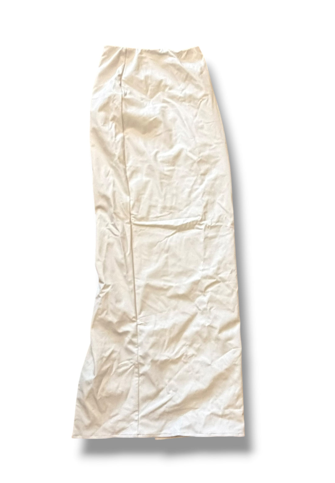 Naked Wardrobe White Faux Leather Maxi Skirt Size M NWT High Slit Pleather