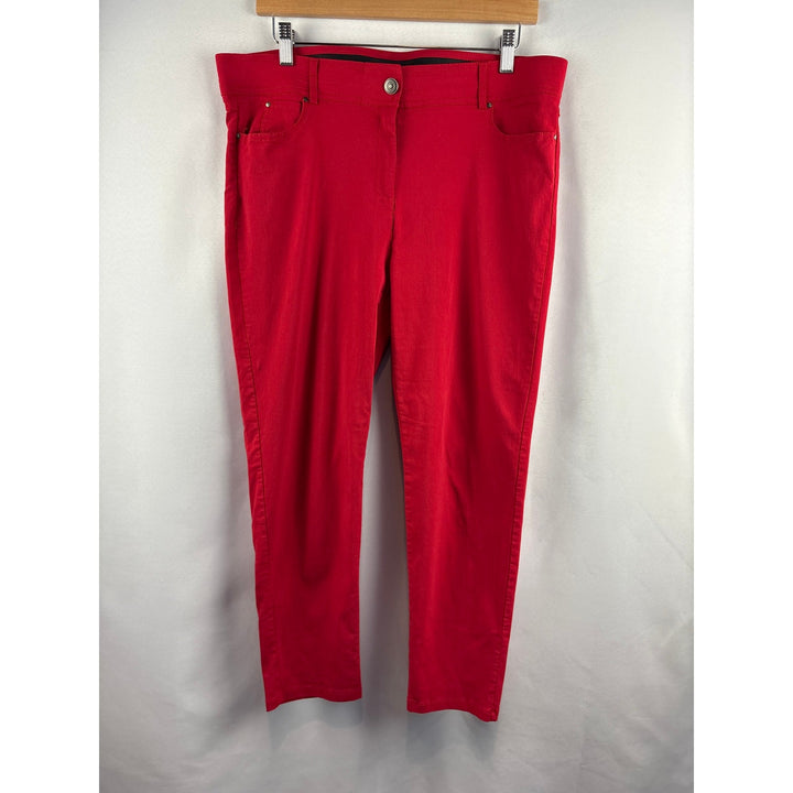 Women’s 89th & Madison Size P14 Bright Red Straight Leg Slacks