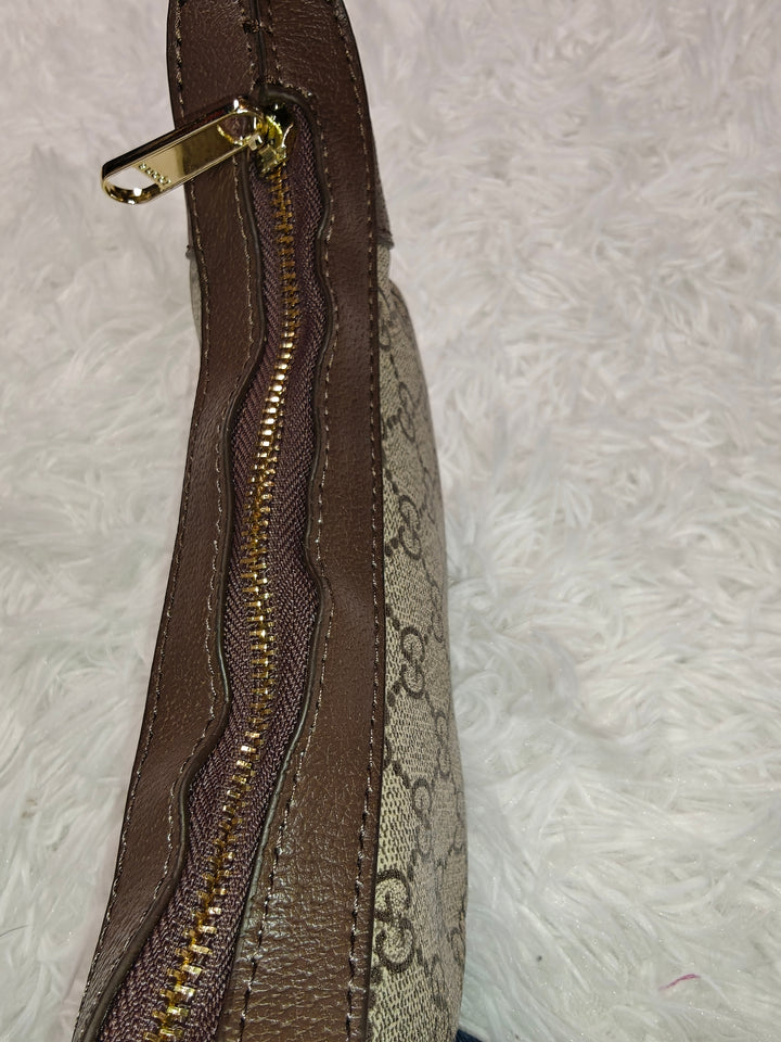 Women Gucci Style Half Moon Hobo Bag Brown Beige Green Red