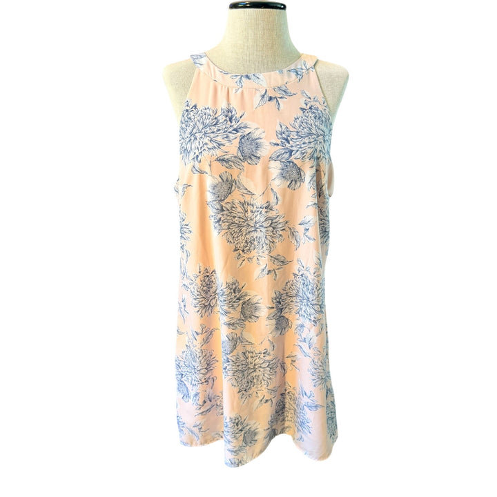 Le Lis Soft Pink with Blue and White Floral Pattern Summer Dress