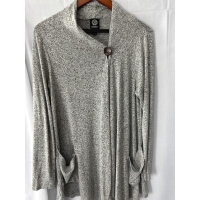 Bobeau Open Button Gray Cardigan Size Small