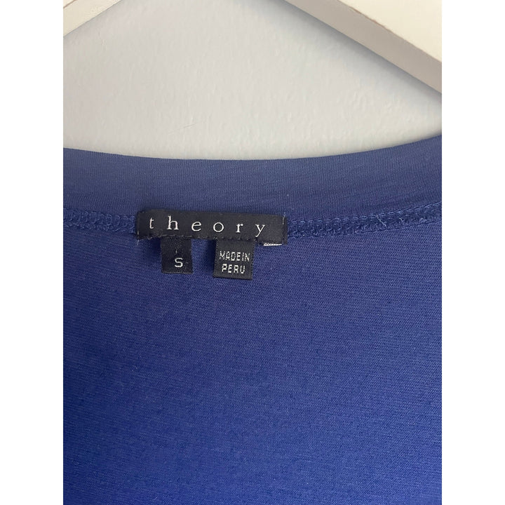 Theory navy blue long sleeve t shirt size Small Basic Classic Minimalist Staple