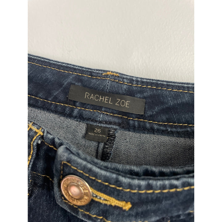 Rachel Zoe High Waisted Wide Leg Dark Blue Jeans size 26 Retro Boho 70s