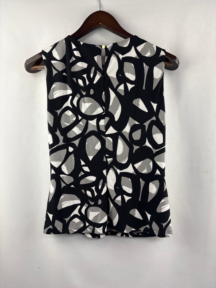 Women’s Calvin Klein Small Black, Gray, White Sleeveless Blouse