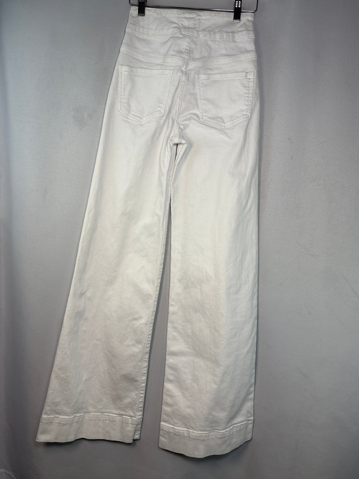 Womens Frame White High Waist Wide Leg Jeans Size 24