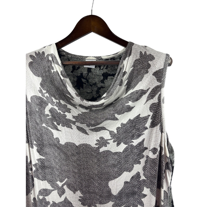 Women’s Cabi XL Black & White Floral Patterned Sleeveless Blouse