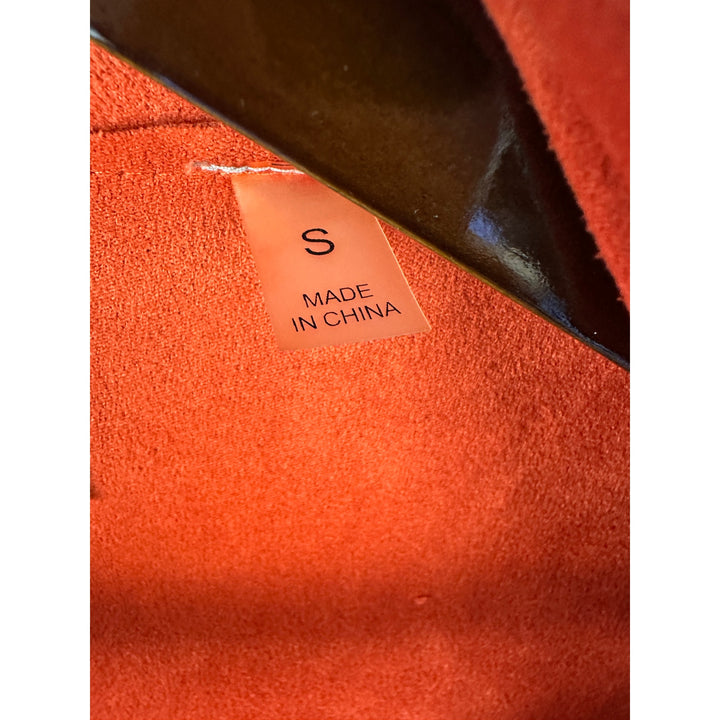 Women’s Bagatelle Collection Orange Faux Suede Drape Cardigan Size Small