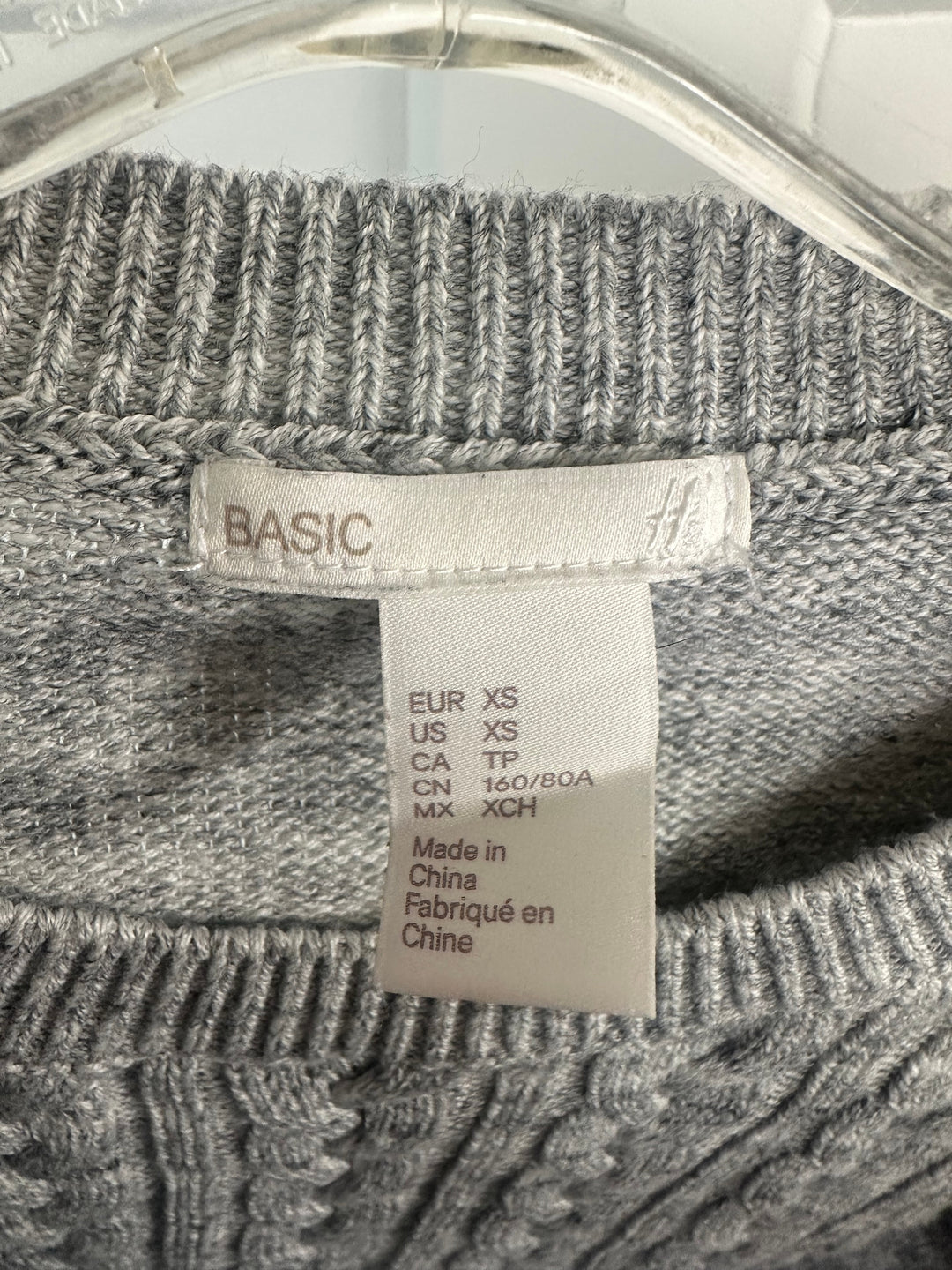 H&amp;M Women’s Cable Knit Crewneck Sweater Gray XS