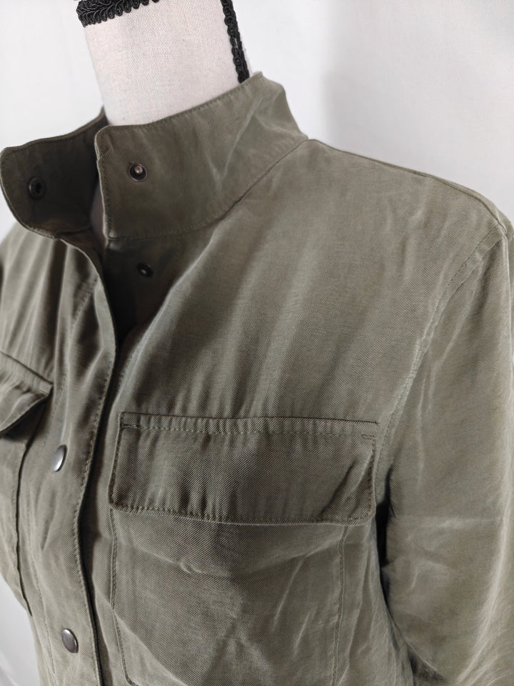 Womens Old Navy Utility Jacket Olive Green Size XS