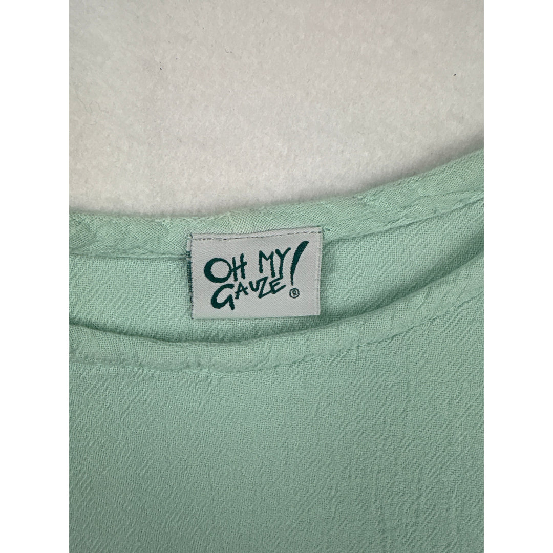 Women’s Oh My Gauze! Size 3 Seafoam Green Short Sleeve Blouse.
