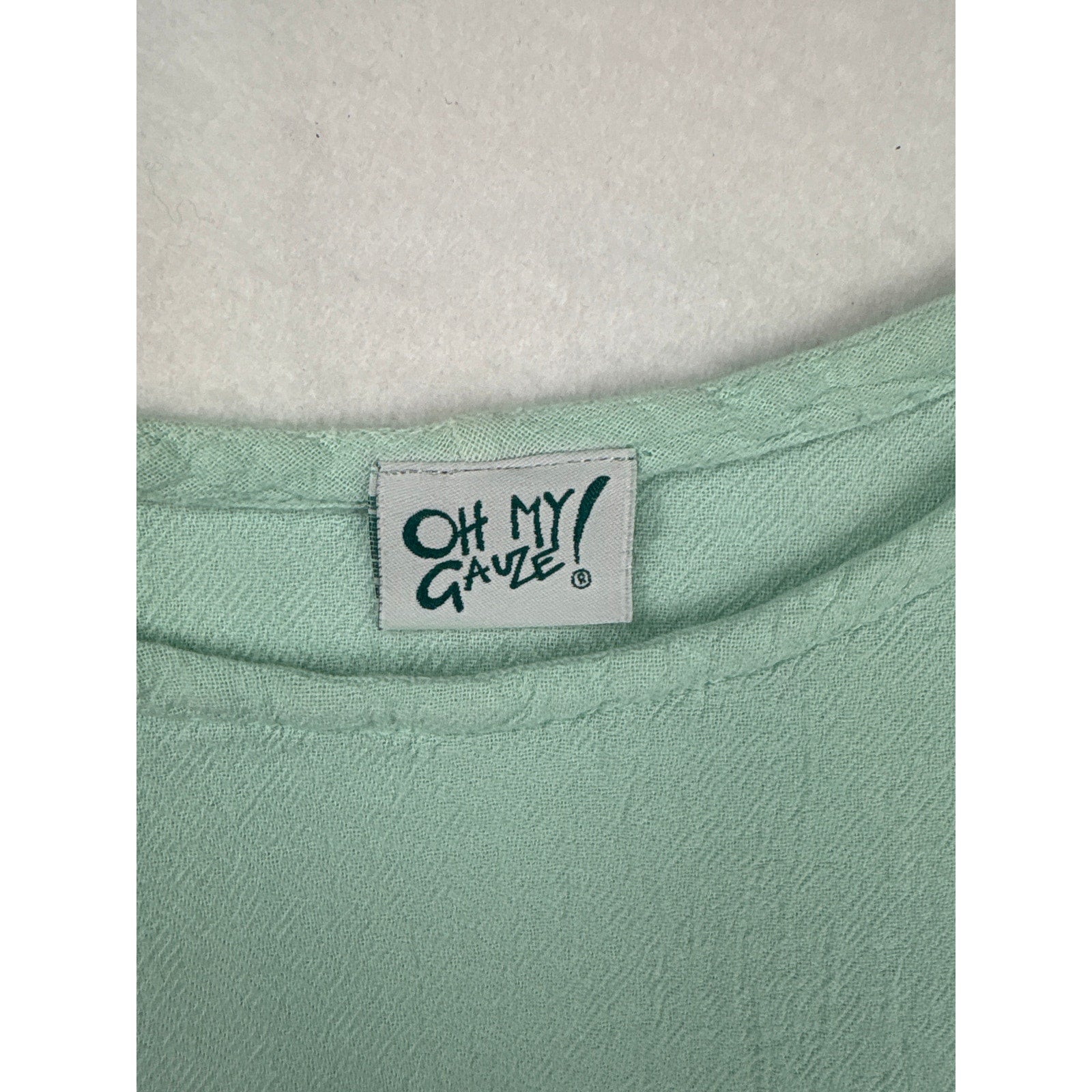 Women’s Oh My Gauze! Size 3 Seafoam Green Short Sleeve Blouse.