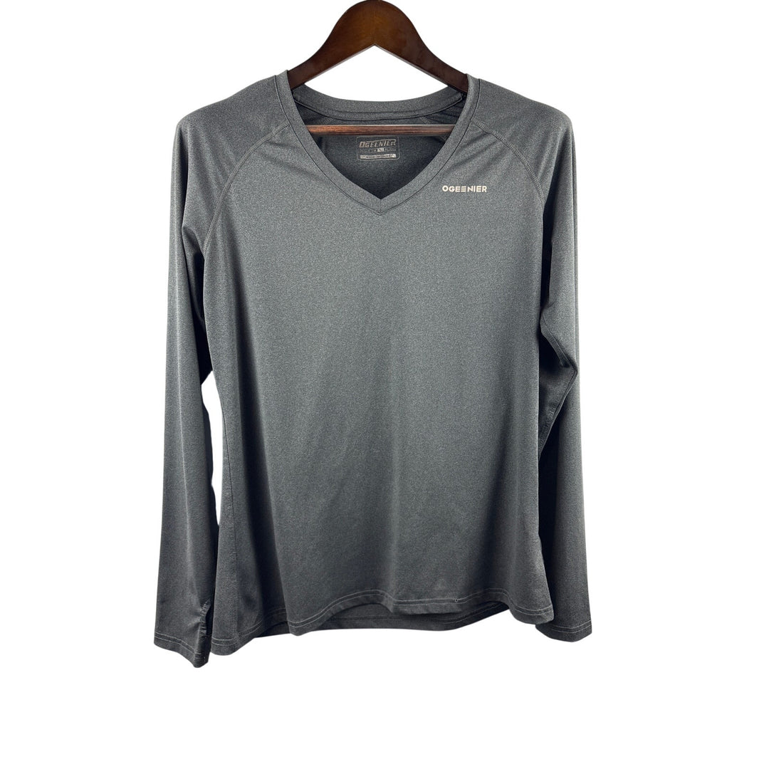 Women’s Ogeenier Large Grey Long Sleeve Sports Shirt