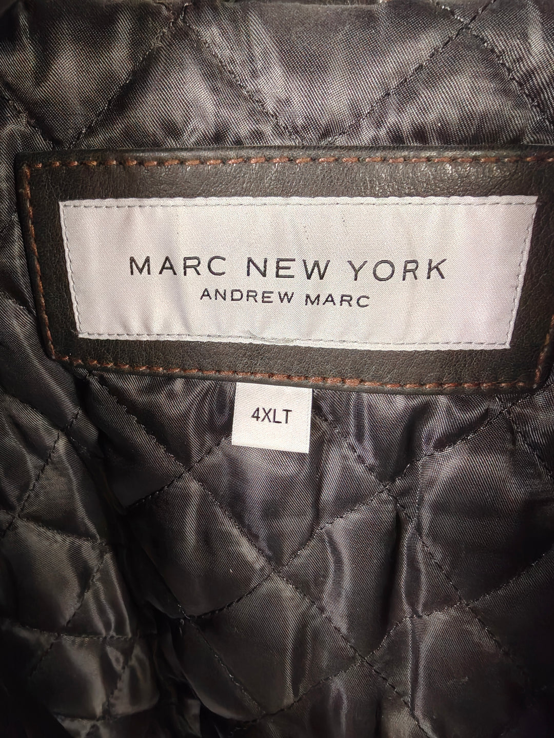 Mens Marc New York Leather Jacket Black 4XLT