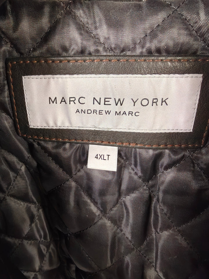 Mens Marc New York Leather Jacket Black 4XLT