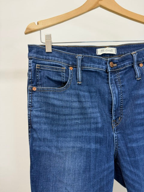 Madewell 10" High‑Rise Skinny Jeans Sz33(Dark Wash, Soft Stretch)