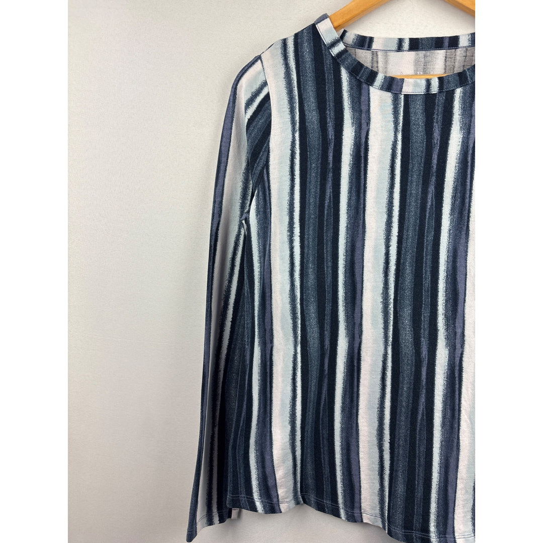 AnyBody Womens Cozy Knit Striped Long Sleeve Top XS