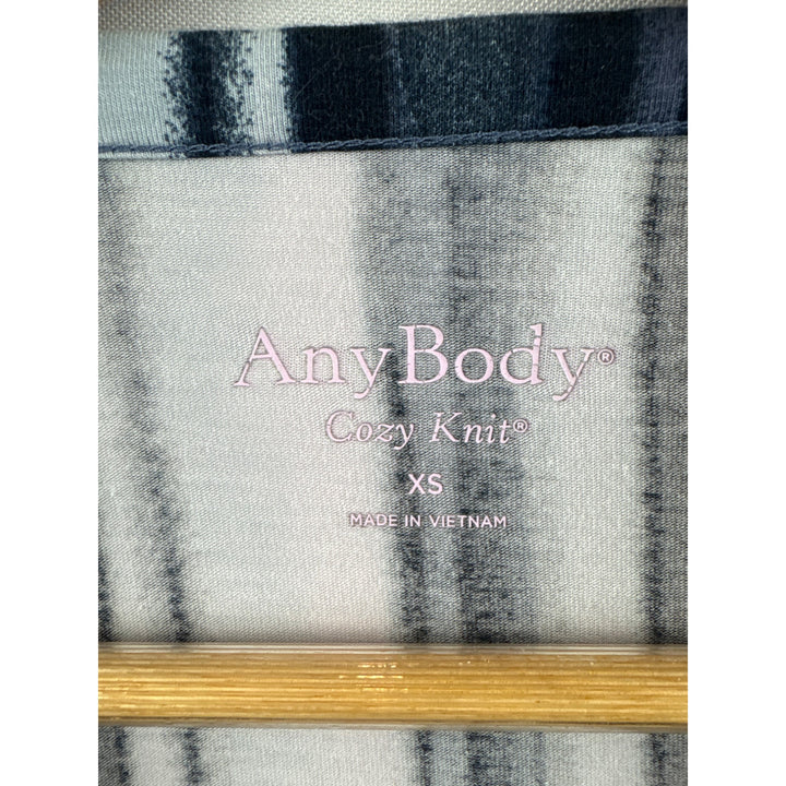 AnyBody Womens Cozy Knit Striped Long Sleeve Top XS