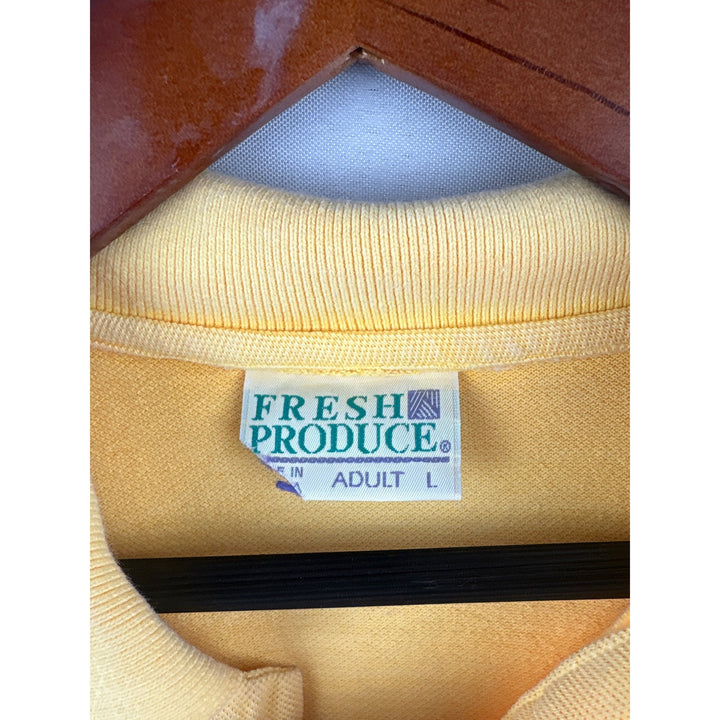 Fresh Produce Women’s Yellow Polo Shirt Large 100% Cotton Casual Top