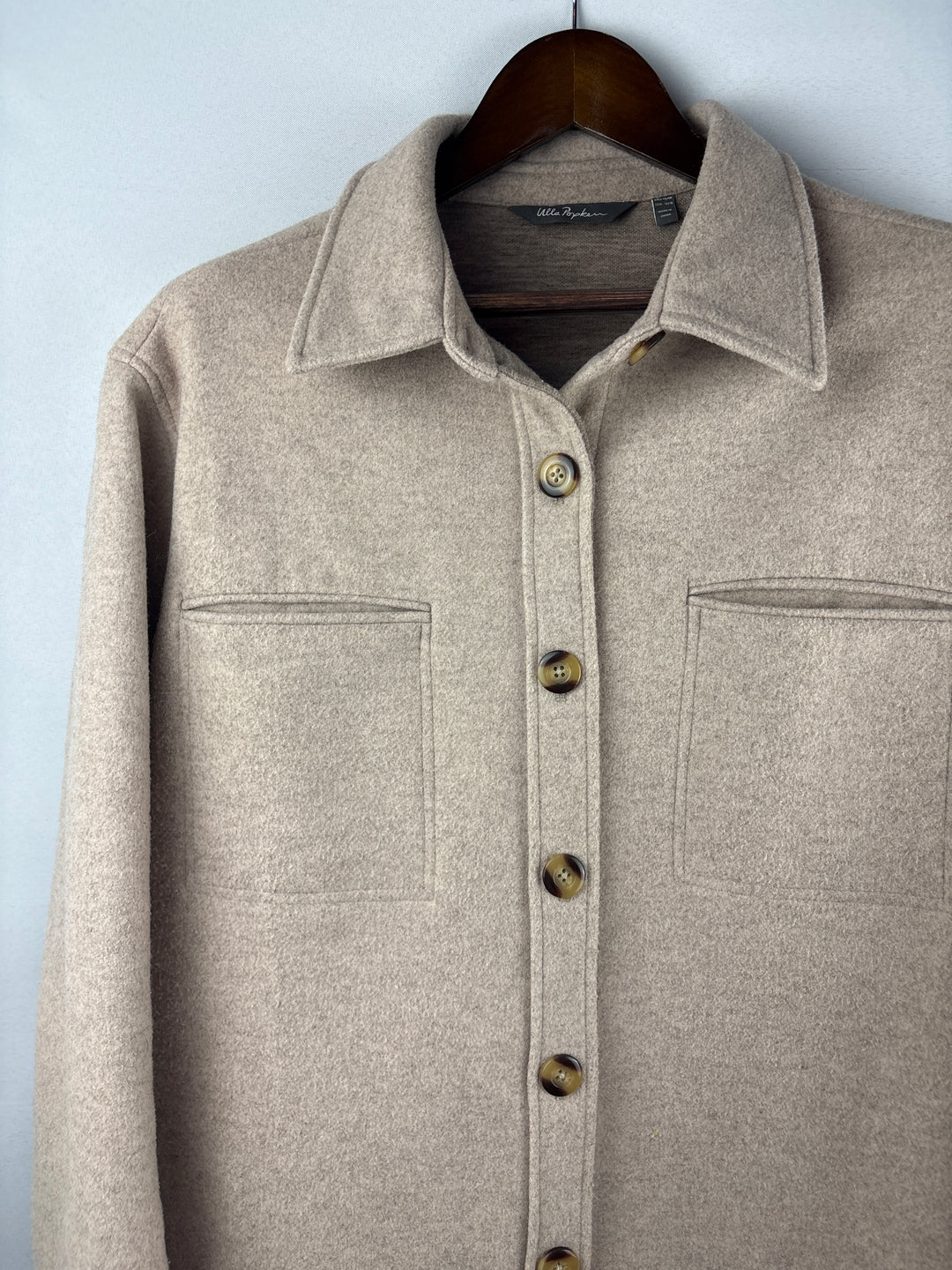Women’s Ulla Popken Size 16/18 Beige Shirt Jacket