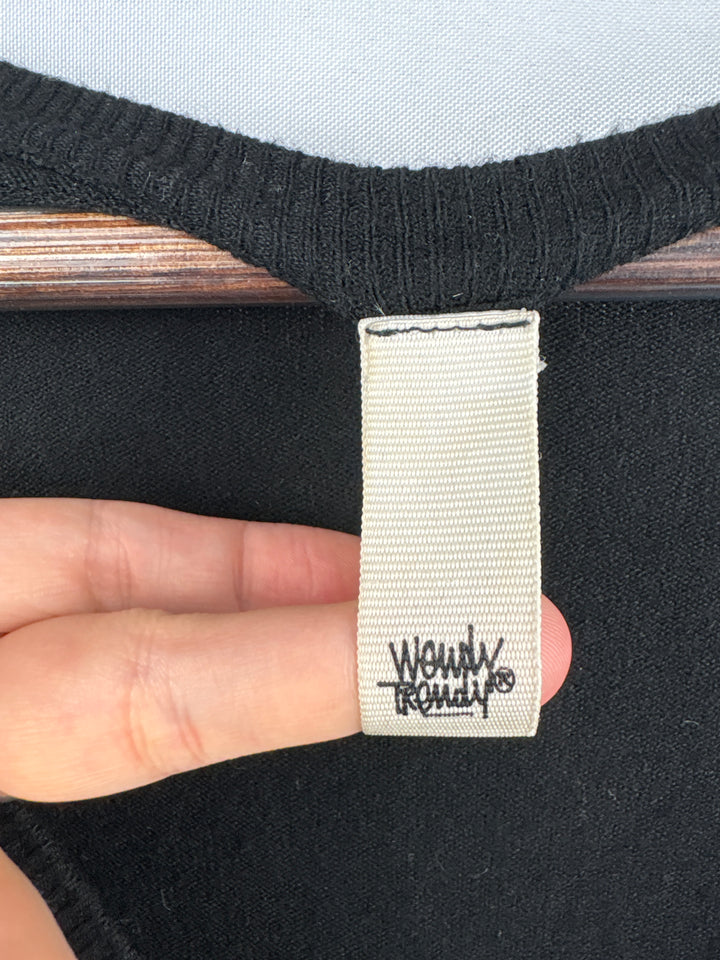 Women’s Wendy Trendy XXL Black Cardigan w/ Red Accents