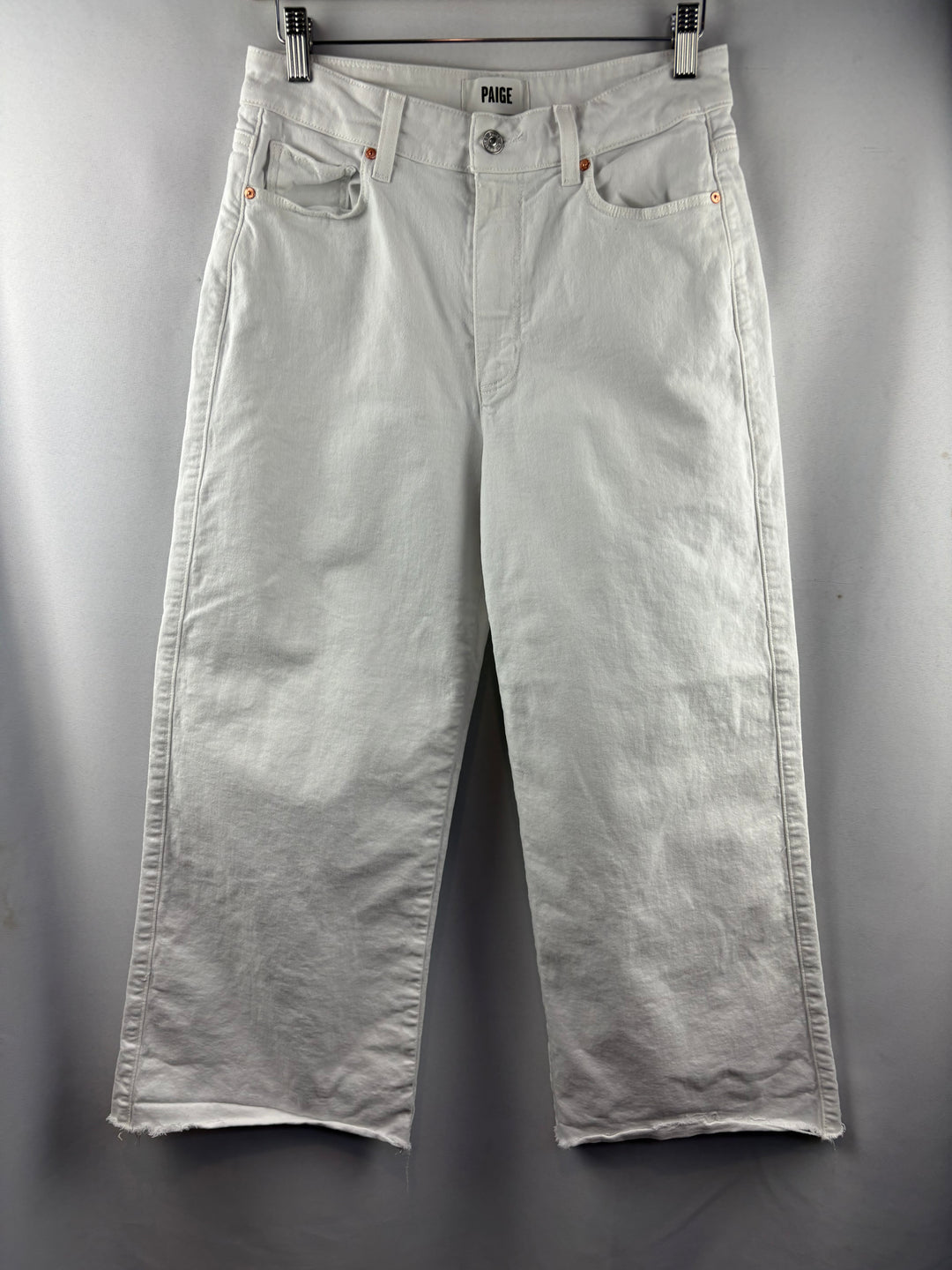 Women’s Paige Size 28 White Wide Leg High Waisted Jeans