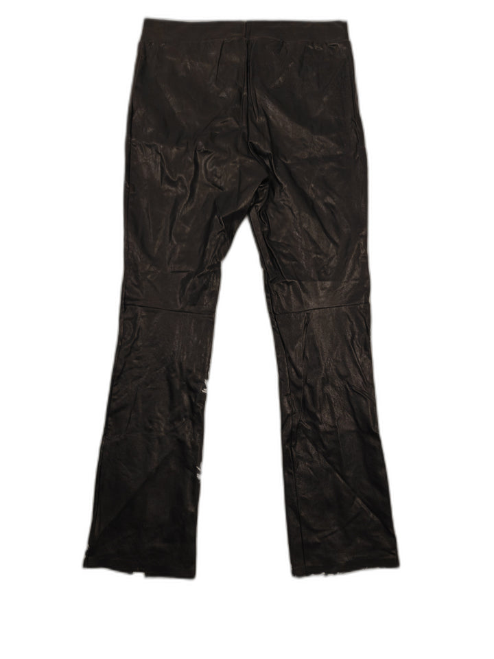 Womens Commando Faux Leather Flare Pants Black Size XL