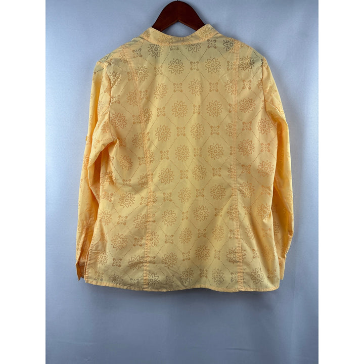 Alfred Dunner Petite 8P Yellow Floral Button-Up Blouse & Tank Top Set