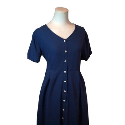Women's Blue Long Cotton Dress - Size XL