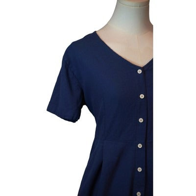Women's Blue Long Cotton Dress - Size XL