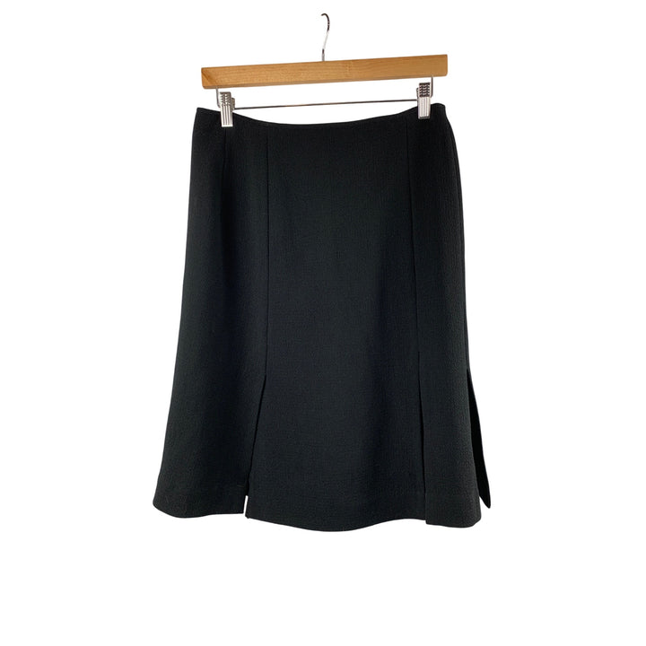Rickie Freeman Teri Jon Black Wool Skirt Womens Size 6