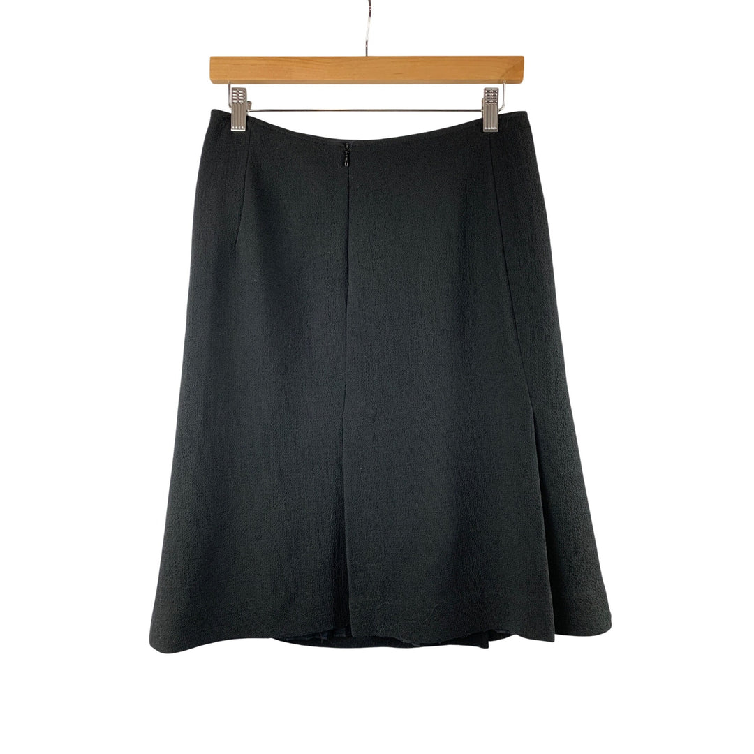 Rickie Freeman Teri Jon Black Wool Skirt Womens Size 6