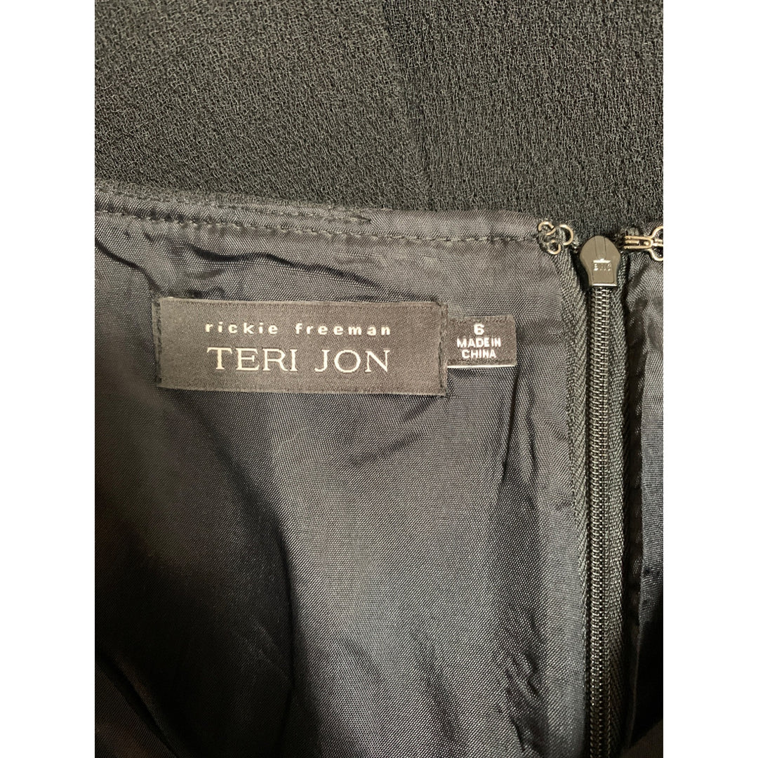 Rickie Freeman Teri Jon Black Wool Skirt Womens Size 6