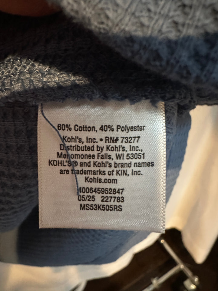 Men’s Sonoma Slate Blue Waffle Henley Size M